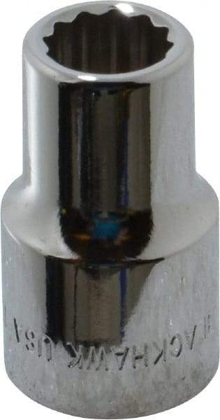 Blackhawk by Proto - 1/2" Drive, Standard Hand Socket - 12 Points, 1-1/2" OAL, Chrome Finish - Benchmark Tooling