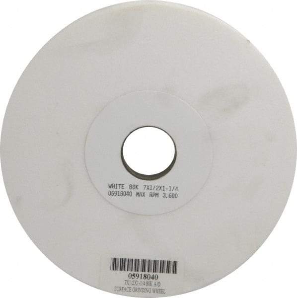 Grier Abrasives - 7" Diam x 1-1/4" Hole x 1/2" Thick, K Hardness, 80 Grit Surface Grinding Wheel - Aluminum Oxide, Type 1, Medium Grade, 3,600 Max RPM, Vitrified Bond, No Recess - Benchmark Tooling