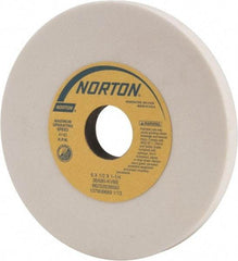 Norton - 6" Diam x 1-1/4" Hole x 1/2" Thick, K Hardness, 80 Grit Surface Grinding Wheel - Aluminum Oxide, Type 1, Medium Grade, 4,140 Max RPM, Vitrified Bond, No Recess - Benchmark Tooling