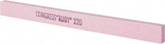 Made in USA - 220 Grit Aluminum Oxide Rectangular Polishing Stone - Very Fine Grade, 1/2" Wide x 6" Long x 1/4" Thick - Benchmark Tooling