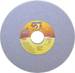 Norton - 7" Diam x 1-1/4" Hole x 1/4" Thick, H Hardness, 60 Grit Surface Grinding Wheel - Aluminum Oxide, Type 1, Medium Grade, 3,600 Max RPM, Vitrified Bond, No Recess - Benchmark Tooling