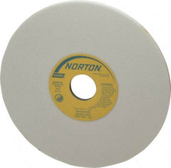 Norton - 8" Diam x 1-1/4" Hole x 1/4" Thick, K Hardness, 60 Grit Surface Grinding Wheel - Aluminum Oxide, Type 1, Medium Grade, 3,600 Max RPM, Vitrified Bond, No Recess - Benchmark Tooling