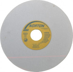 Norton - 8" Diam x 1-1/4" Hole x 1/2" Thick, I Hardness, 60 Grit Surface Grinding Wheel - Aluminum Oxide, Type 1, Medium Grade, 3,600 Max RPM, Vitrified Bond, No Recess - Benchmark Tooling