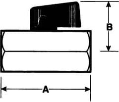 Voss - 1/8" Pipe, Full Port, Brass Miniature Ball Valve - Inline - Two Way Flow, MNPT x FNPT Ends, Wedge Handle, 450 WOG - Benchmark Tooling