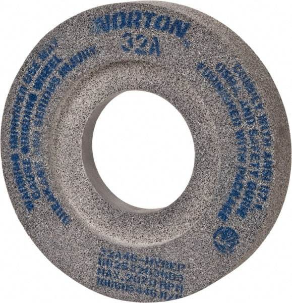 Norton - 12" Diam x 5" Hole x 2" Thick, H Hardness, 46 Grit Surface Grinding Wheel - Aluminum Oxide, Type 7, Coarse Grade, 2,070 Max RPM, Vitrified Bond, Two-Side Recess - Benchmark Tooling