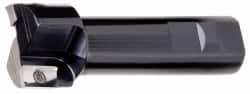 Kyocera - 1" Cut Diam, 0.64" Max Depth of Cut, 3/4" Shank Diam, 4-25/32" OAL, Indexable Square Shoulder End Mill - APET 1604 Inserts, Weldon Shank, 90° Lead Angle, Through Coolant - Benchmark Tooling