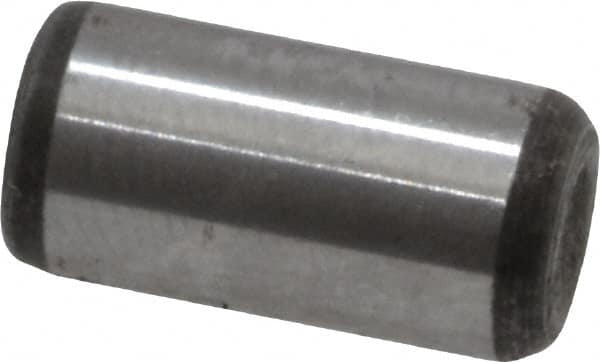 Value Collection - 1/4" Diam x 1/2" Pin Length Grade 8 Alloy Steel Standard Dowel Pin - C 50-58 Hardness, 12,800 Lb Breaking Strength, 1 Beveled & 1 Rounded End - Benchmark Tooling