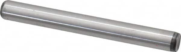 Value Collection - 1/4" Diam x 2-1/4" Pin Length Grade 8 Alloy Steel Standard Dowel Pin - C 50-58 Hardness, 12,800 Lb Breaking Strength, 1 Beveled & 1 Rounded End - Benchmark Tooling