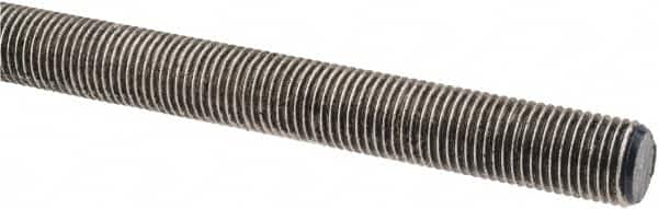 Made in USA - 3/8-24 UNF (Fine), 3' Long, Stainless Steel Threaded Rod - Right Hand Thread - Benchmark Tooling