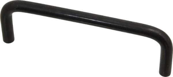 Amatom Electronic Hardware - 4-3/8" Long x 1-7/8" High, Round Handle - Black Oxide Finish, Stainless Steel, 4" Center to Center - Benchmark Tooling