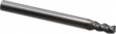 Niagara Cutter - 5/32", 5/16" LOC, 3/16" Shank Diam, 2" OAL, 3 Flute, Solid Carbide Square End Mill - Single End, TiCN Finish, Spiral Flute, 45° Helix, Centercutting, Right Hand Cut, Right Hand Flute, Series A345 - Benchmark Tooling