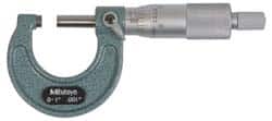 Mitutoyo - 75 to 100mm Range, 0.01mm Graduation, Mechanical Outside Micrometer - Ratchet Stop Thimble, Accurate to 0.0001" - Benchmark Tooling