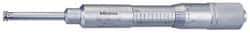 Mitutoyo - 2.05 to 3.05 Inch Inside Measurement, 2 to 3 Inch Outside Measurement, Mechanical Groove Micrometer - 0.001 Inch Graduation, 0.0004 Inch Accuracy, 0.5 Inch Measuring Disc Diameter - Benchmark Tooling