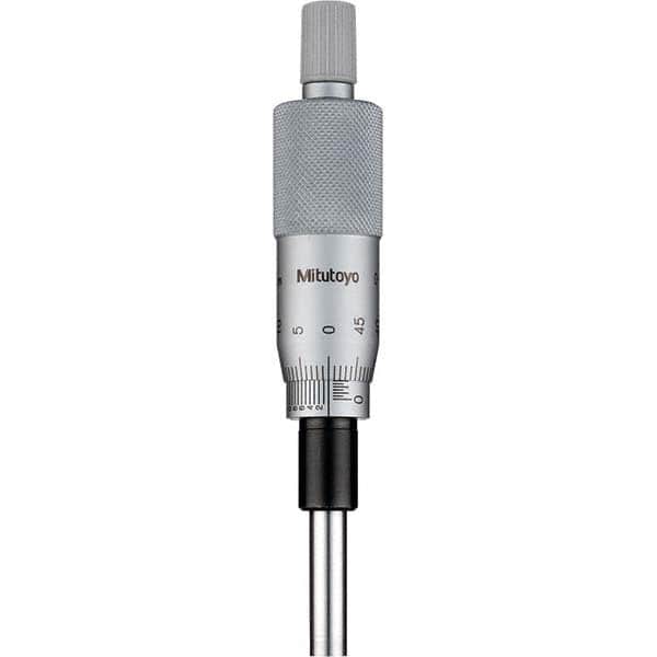 Mechanical Micrometer Heads; Accuracy: ™2 ™m; Thimble Diameter (mm): 18.00; Digital Counter: No; Spindle Diameter (mm): 6.35; Spindle Length (mm): 27.00; Overall Length (mm): 134 (Closed); Graduation (Decimal Inch): 0.0100 in.lb; 0.0100 oz; 0.0100 ft.lb