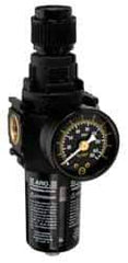 ARO/Ingersoll-Rand - 1/4" NPT Port Compact 1 Piece Filter/Regulator FRL Unit - Polycarbonate Bowl, 72 SCFM, 150 Max psi, 8.15" High x 2.205" Long, Manual Drain - Benchmark Tooling