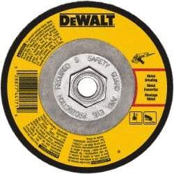 DeWALT - 24 Grit, 5" Wheel Diam, 1/4" Wheel Thickness, Type 27 Depressed Center Wheel - Aluminum Oxide, Resinoid Bond, 12,200 Max RPM - Benchmark Tooling