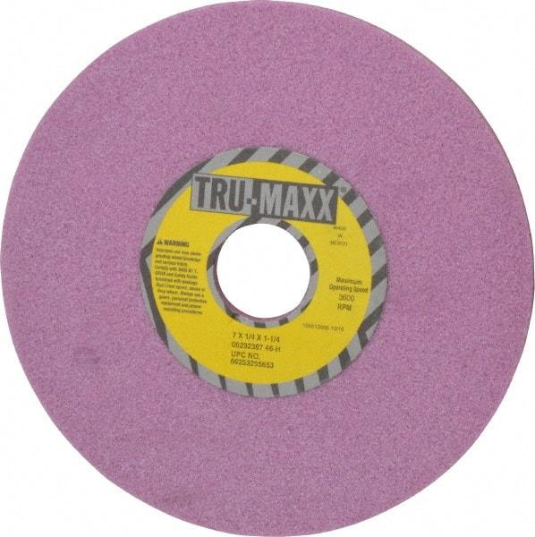 Tru-Maxx - 7" Diam x 1-1/4" Hole x 1/4" Thick, H Hardness, 46 Grit Surface Grinding Wheel - Aluminum Oxide, Type 1, Coarse Grade, 3,600 Max RPM, Vitrified Bond, No Recess - Benchmark Tooling