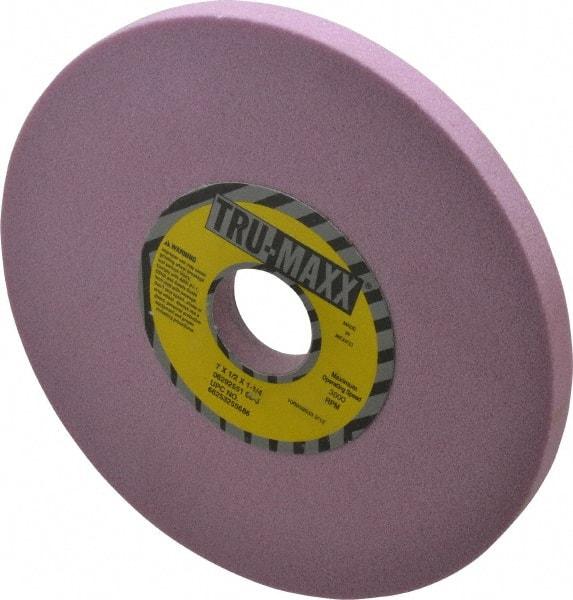 Tru-Maxx - 7" Diam x 1-1/4" Hole x 1/2" Thick, J Hardness, 80 Grit Surface Grinding Wheel - Aluminum Oxide, Type 1, Medium Grade, 3,600 Max RPM, Vitrified Bond, No Recess - Benchmark Tooling