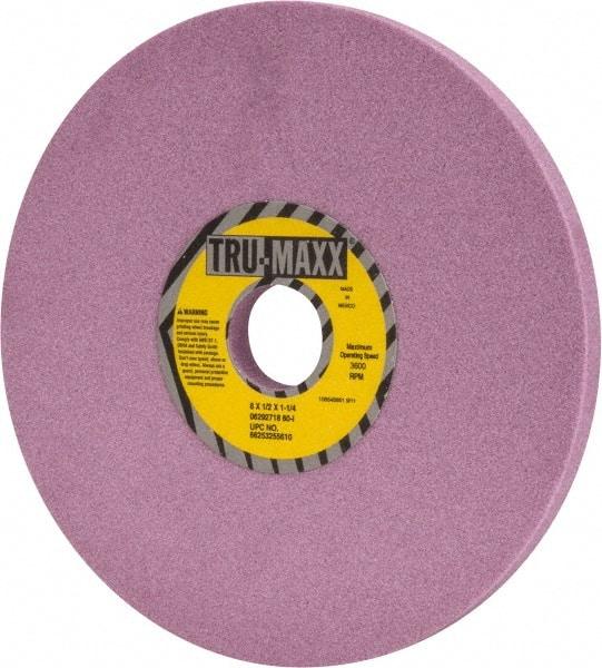 Tru-Maxx - 8" Diam x 1-1/4" Hole x 1/2" Thick, I Hardness, 60 Grit Surface Grinding Wheel - Aluminum Oxide, Type 1, Medium Grade, 3,600 Max RPM, Vitrified Bond, No Recess - Benchmark Tooling