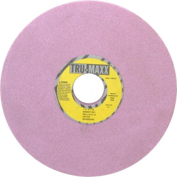 Tru-Maxx - 7" Diam x 1-1/4" Hole x 1" Thick, I Hardness, 60 Grit Surface Grinding Wheel - Aluminum Oxide, Type 5, Medium Grade, 3,600 Max RPM, Vitrified Bond, One-Side Recess - Benchmark Tooling