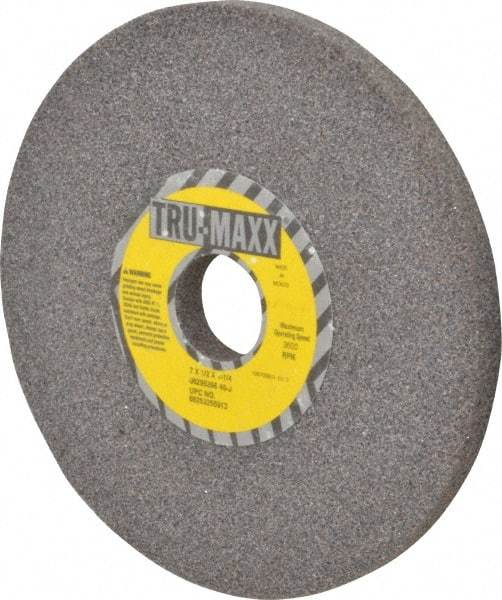 Tru-Maxx - 7" Diam x 1-1/4" Hole x 1/2" Thick, J Hardness, 46 Grit Surface Grinding Wheel - Aluminum Oxide, Type 1, Coarse Grade, 3,600 Max RPM, Vitrified Bond, No Recess - Benchmark Tooling