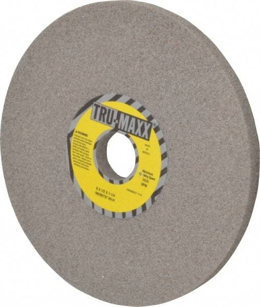 Tru-Maxx - 8" Diam x 1-1/4" Hole x 1/2" Thick, H Hardness, 60 Grit Surface Grinding Wheel - Aluminum Oxide, Type 1, Medium Grade, 3,600 Max RPM, Vitrified Bond, No Recess - Benchmark Tooling