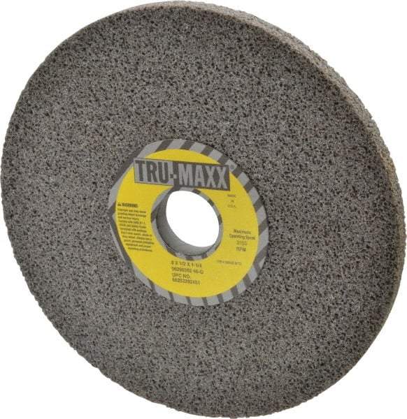 Tru-Maxx - 8" Diam x 1-1/4" Hole x 1/2" Thick, G Hardness, 46 Grit Surface Grinding Wheel - Aluminum Oxide, Type 1, Coarse Grade, 3,105 Max RPM, Vitrified Bond, No Recess - Benchmark Tooling
