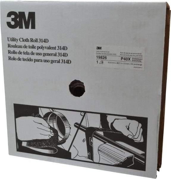 3M - 2" x 50 Yd 40 Grit Aluminum Oxide Cloth Roll - Coarse Grade, X Weighted Backing - Benchmark Tooling