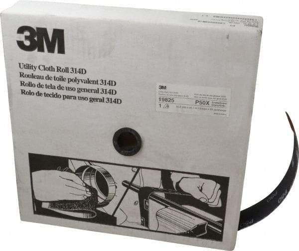 3M - 2" x 50 Yd 50 Grit Aluminum Oxide Cloth Roll - Coarse Grade, X Weighted Backing - Benchmark Tooling