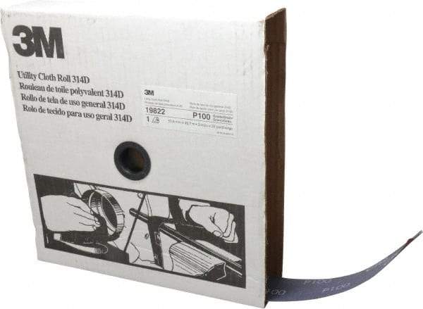 3M - 2" x 50 Yd 100 Grit Aluminum Oxide Cloth Roll - Fine Grade, J Weighted Backing - Benchmark Tooling