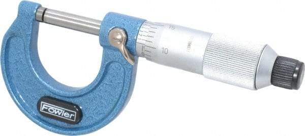 Fowler - 0 to 1" Range, 0.0001" Graduation, Mechanical Outside Micrometer - Friction Thimble, Accurate to 0.0001" - Benchmark Tooling