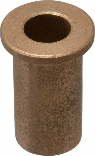 Boston Gear - 1/2" Inside x 3/4" Outside Diam, Oil Impregnated Bronze Sleeve Bearing - 1" Flange Outside Diam, 1/8" Flange Thickness, 1-1/2" OAL - Benchmark Tooling