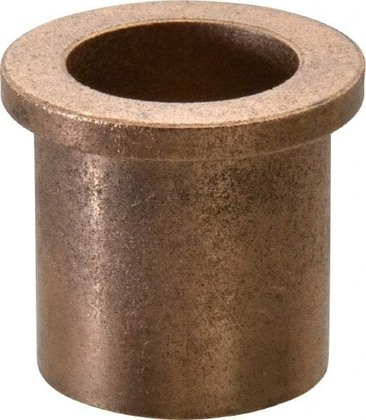 Boston Gear - 7/8" Inside x 1-1/8" Outside Diam, Oil Impregnated Bronze Sleeve Bearing - 1-3/8" Flange Outside Diam, 5/32" Flange Thickness, 1-1/4" OAL - Benchmark Tooling