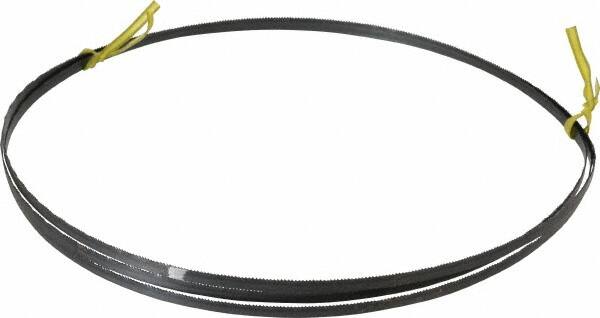 Starrett - 18 TPI, 7' 9-1/2" Long x 1/4" Wide x 0.025" Thick, Welded Band Saw Blade - Carbon Steel, Toothed Edge, Raker Tooth Set, Flexible Back, Contour Cutting - Benchmark Tooling