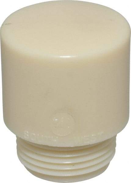 Made in USA - 1-1/4" Face Diam, Grade Tough, White Hammer Tip/Face - Nylon - Benchmark Tooling
