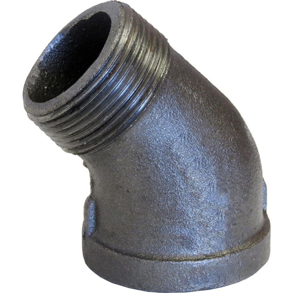 Black Pipe Fittings; Fitting Type: Street Elbow; Fitting Size: 3/4″; Material: Malleable Iron; Finish: Black; Fitting Shape: 45 ™ Elbow; Thread Standard: NPT; Connection Type: Threaded; Lead Free: No; Standards: ™ASME ™B1.2.1; ™ASME ™B16.3; ASTM ™A197;