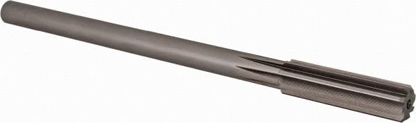 Alvord Polk - 35/64" High Speed Steel 8 Flute Chucking Reamer - Straight Flute, 0.4355" Straight Shank, 2" Flute Length, 8" OAL - Benchmark Tooling