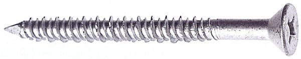 Red Head - 3/16" Diam, 2-1/4" OAL, Phillips Drive, Concrete Screw & Masonry Fastener - Stainless Steel, Climashield Finish, Includes Drill Bit - Benchmark Tooling