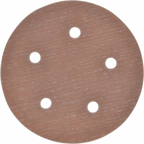 Norton - 5" Diam, 800 Grit, Aluminum Oxide Hook & Loop Disc - Extra Fine Grade, Coated, B Weight Paper Backing, Series A275 - Benchmark Tooling