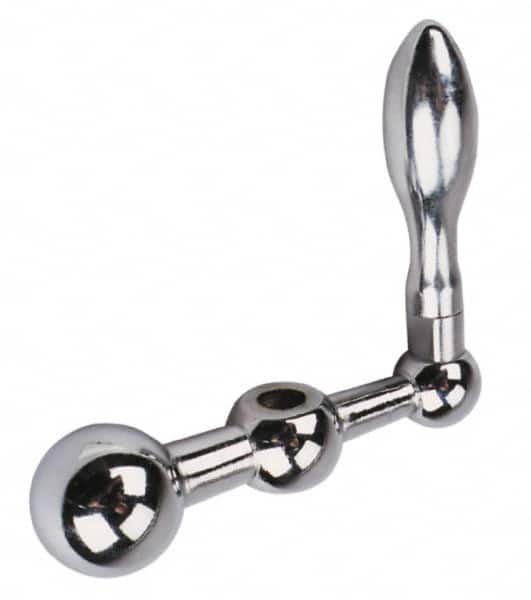 Gibraltar - 11/16" Hub Diam x 11/16" Hub Height Revolving Crank Handle - 3/8" Reamed Bore, 1-1/4" Knob Diam, 3-1/2" High, 3-1/8" Center to Center, Steel - Benchmark Tooling
