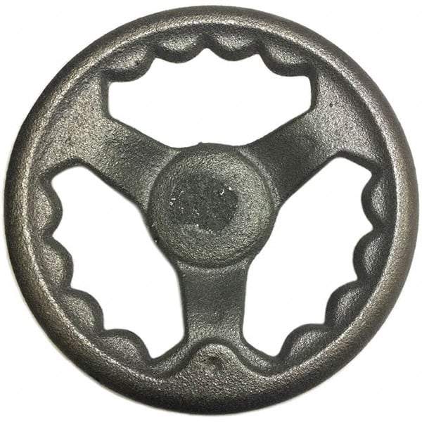 Gibraltar - 6", 3 Spoke Offset Handwheel - 1.4" Hub, Cast Iron, Plain Finish - Benchmark Tooling