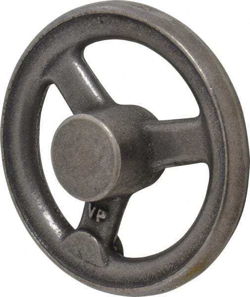 Gibraltar - 5", 3 Spoke Straight Handwheel - 1.4" Hub, Cast Iron, Plain Finish - Benchmark Tooling