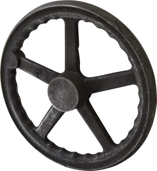 Gibraltar - 12", 3 Spoke Straight Handwheel - 2.4" Hub, Cast Iron, Plain Finish - Benchmark Tooling