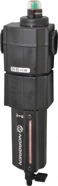 Norgren - 1/2" Port Coalescing Filter - Aluminum Bowl, Manual Drain, 250 Max psi, 0.01 Micron Rating, 3.15" Wide x 11.4" High - Benchmark Tooling