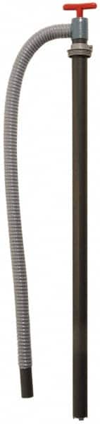 Made in USA - 1-1/4" Outlet, PVC Hand Operated Transfer Pump - 28 oz per Stroke, For Petroleum - Benchmark Tooling