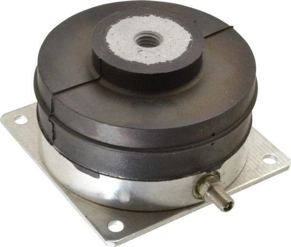 Tech Products - 1/2-13 Bolt Thread, 4-1/8" Long x 4.19" Wide x 2-1/2" High Pneumatic Stud Mount Leveling Pad & Mount - 300 Max Lb Capacity, 4.14" Base Diam - Benchmark Tooling