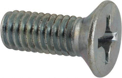 Value Collection - M6x1.00 Metric Coarse, 16mm OAL Phillips Drive Machine Screw - Flat Head, Grade 4.8 Steel, Zinc-Plated Finish, Without Washer - Benchmark Tooling