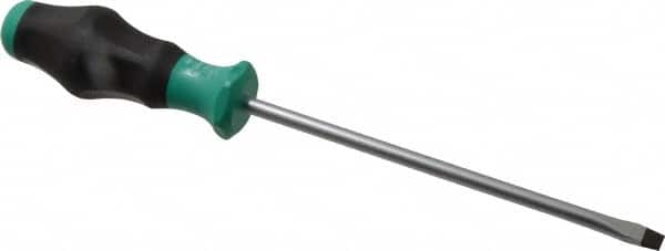 Wera - 287mm OAL Standard Slotted Screwdriver - 175mm Blade Length, Round Shank, Ergonomic Handle - Benchmark Tooling