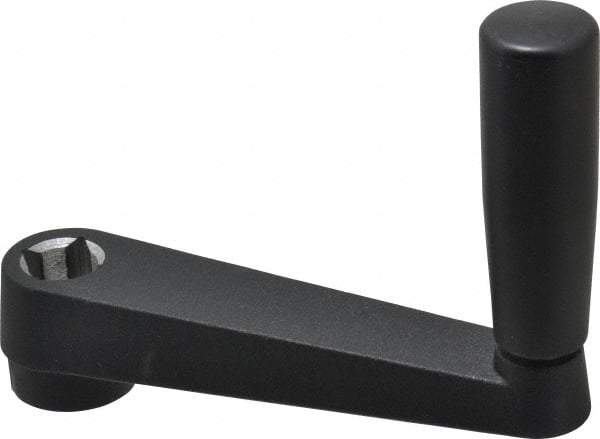 Value Collection - 1.26" Hub Diam x 0.87" Hub Height Crank Handle - 5/8" Square Bore, Aluminum Black Powder Crank Body - Benchmark Tooling
