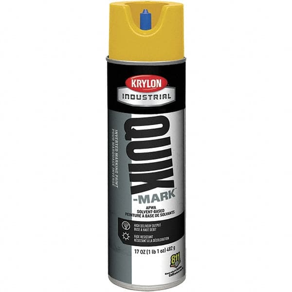 Krylon - 20 fl oz Yellow Marking Paint - 50 to 60 Sq Ft Coverage, Solvent-Based Formula - Benchmark Tooling
